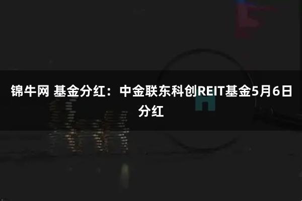 锦牛网 基金分红：中金联东科创REIT基金5月6日分红